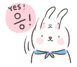 Blue-Scarfed Bunny's Days in Korean sticker #7623200
