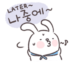 Blue-Scarfed Bunny's Days in Korean sticker #7623212