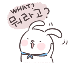 Blue-Scarfed Bunny's Days in Korean sticker #7623213