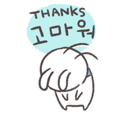 Blue-Scarfed Bunny's Days in Korean sticker #7623222