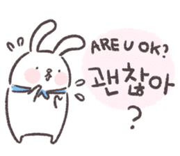 Blue-Scarfed Bunny's Days in Korean sticker #7623226
