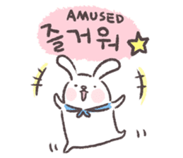 Blue-Scarfed Bunny's Days in Korean sticker #7623232
