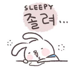 Blue-Scarfed Bunny's Days in Korean sticker #7623233