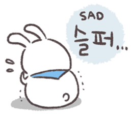 Blue-Scarfed Bunny's Days in Korean sticker #7623235