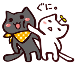 ...White and black cat... sticker #7623757