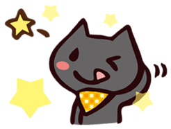 ...White and black cat... sticker #7623758