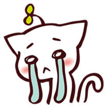 ...White and black cat... sticker #7623762