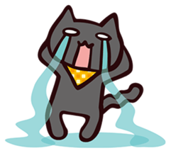 ...White and black cat... sticker #7623766