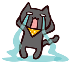 ...White and black cat... sticker #7623766