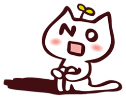 ...White and black cat... sticker #7623768