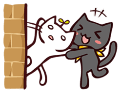 ...White and black cat... sticker #7623771