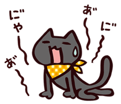 ...White and black cat... sticker #7623774