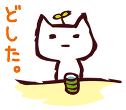 ...White and black cat... sticker #7623775