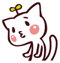 ...White and black cat... sticker #7623776