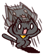 ...White and black cat... sticker #7623782