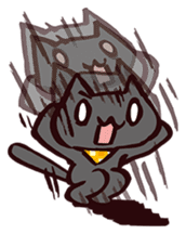 ...White and black cat... sticker #7623782