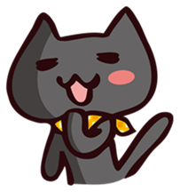 ...White and black cat... sticker #7623787