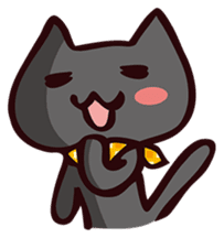 ...White and black cat... sticker #7623787