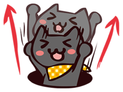 ...White and black cat... sticker #7623788