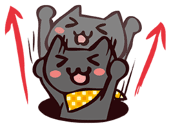 ...White and black cat... sticker #7623788