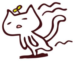 ...White and black cat... sticker #7623789