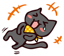 ...White and black cat... sticker #7623790