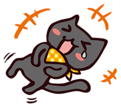 ...White and black cat... sticker #7623790