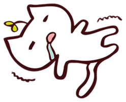 ...White and black cat... sticker #7623792