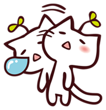 ...White and black cat... sticker #7623794