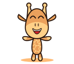 Giraffe and Fox Adventure Animal sticker #7626078