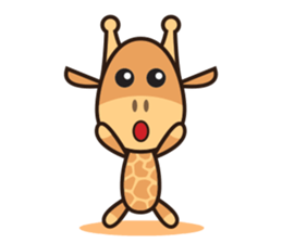 Giraffe and Fox Adventure Animal sticker #7626082