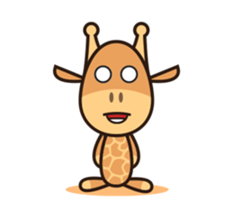 Giraffe and Fox Adventure Animal sticker #7626084