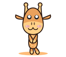 Giraffe and Fox Adventure Animal sticker #7626086