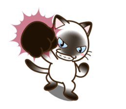 Tabby & Siame & Blk & Wht cat(Eng ver) sticker #7626833