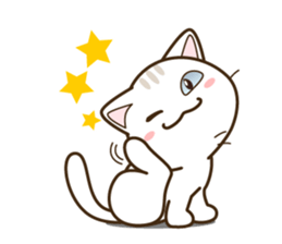 Tabby & Siame & Blk & Wht cat(Eng ver) sticker #7626843