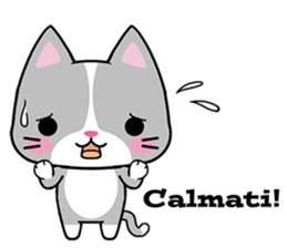 Cats with Italian ordinary words sticker #7626896