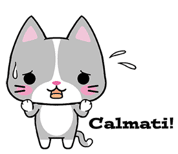 Cats with Italian ordinary words sticker #7626896