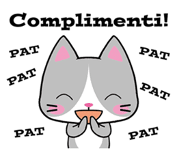 Cats with Italian ordinary words sticker #7626903