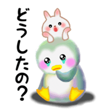 rabbit  on the penguin sticker #7627104