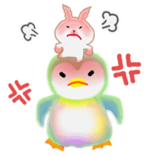 rabbit  on the penguin sticker #7627113