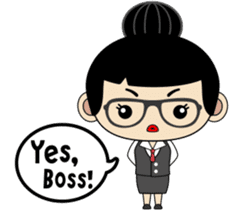 The secretary Miss say: Yes, Boss sticker #7627376