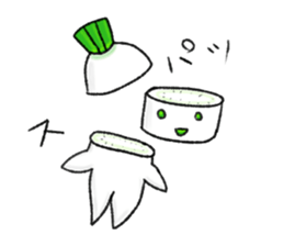 Japanese white radish 3 sticker #7629126