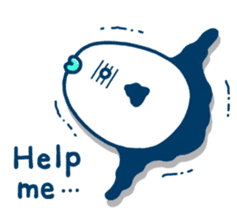 Simple and cute Mola mola (English Ver.) sticker #7637210