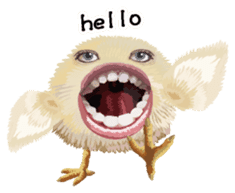 Chick of the big mouth English version sticker #7638260