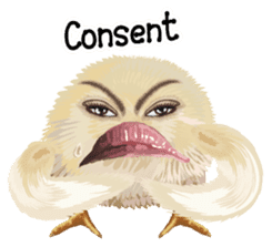 Chick of the big mouth English version sticker #7638282