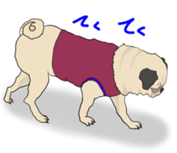 Pug dog Sticker vol.2 sticker #7639793
