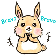 Peachy Bunny by isasun sticker #7643100