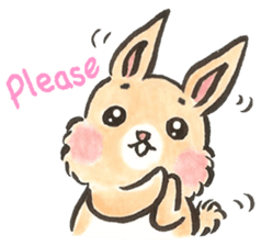 Peachy Bunny by isasun sticker #7643114