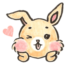 Peachy Bunny by isasun sticker #7643115