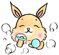 Peachy Bunny by isasun sticker #7643117